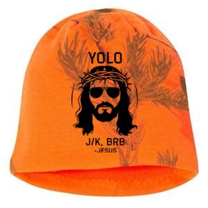 Funny Christian Easter Jesus Yolo Jk Brb Kati - Camo Knit Beanie