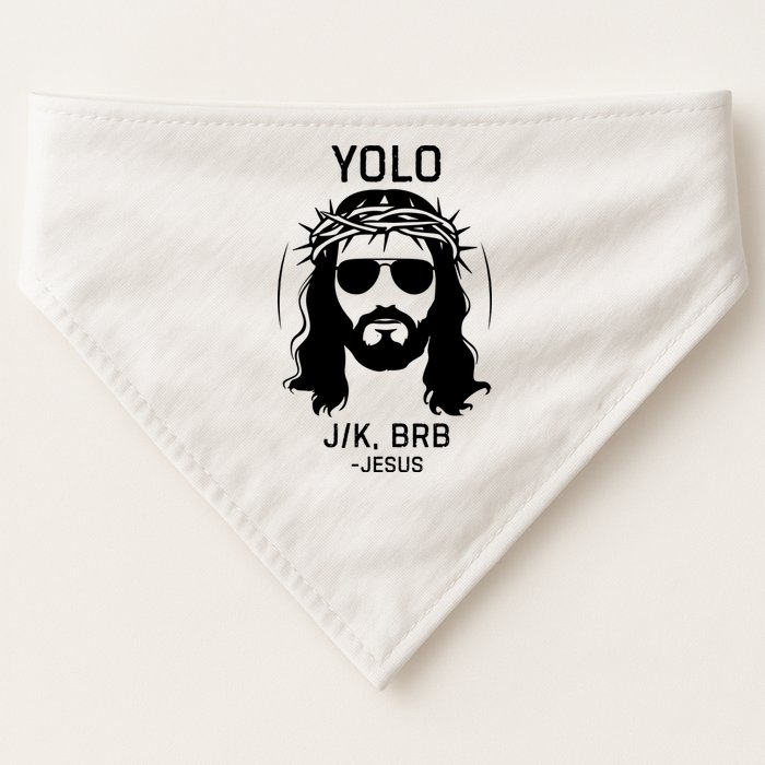 Funny Christian Easter Jesus Yolo Jk Brb USA-Made Doggie Bandana