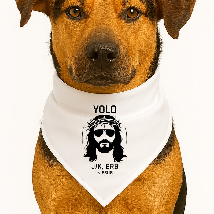 Funny Christian Easter Jesus Yolo Jk Brb USA-Made Doggie Bandana