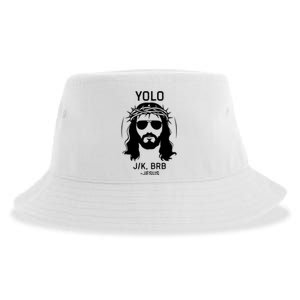 Funny Christian Easter Jesus Yolo Jk Brb Sustainable Bucket Hat