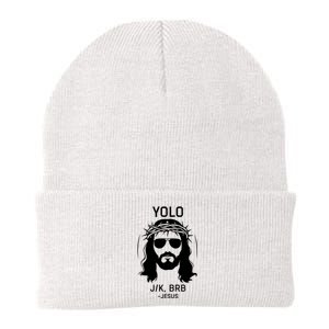 Funny Christian Easter Jesus Yolo Jk Brb Knit Cap Winter Beanie