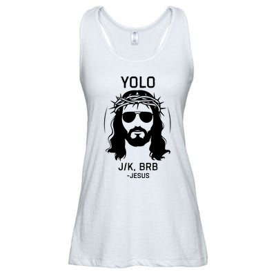 Funny Christian Easter Jesus Yolo Jk Brb Ladies Essential Flowy Tank