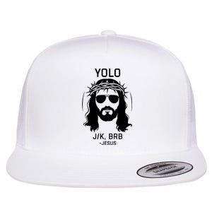 Funny Christian Easter Jesus Yolo Jk Brb Flat Bill Trucker Hat