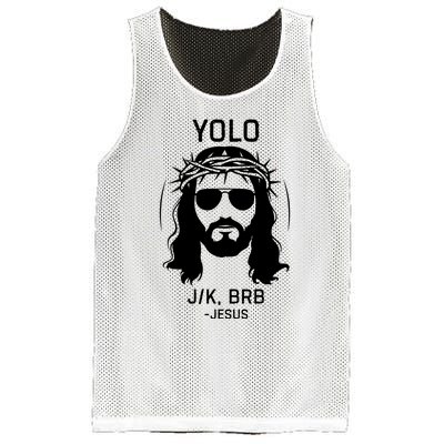 Funny Christian Easter Jesus Yolo Jk Brb Mesh Reversible Basketball Jersey Tank