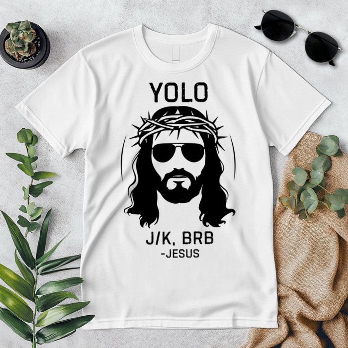 Funny Christian Easter Jesus Yolo Jk Brb Premium T-Shirt