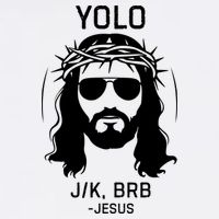 Funny Christian Easter Jesus Yolo Jk Brb Baby Bodysuit