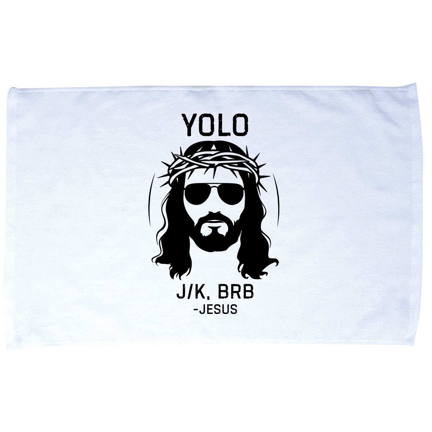 Funny Christian Easter Jesus Yolo Jk Brb Microfiber Hand Towel