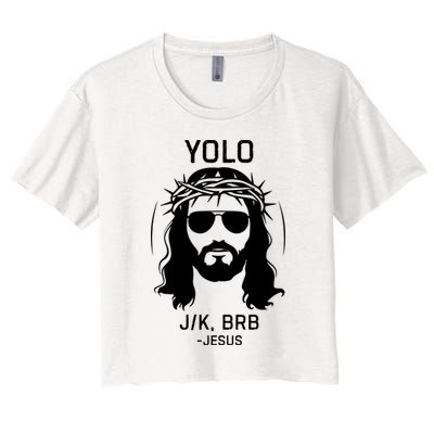 Funny Christian Easter Jesus Yolo Jk Brb Crop Top