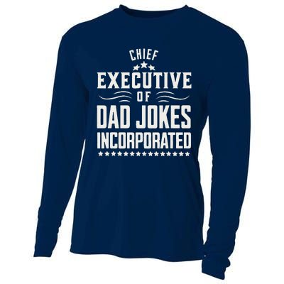 Funny Chief Executive Of Dad Jokes Incorporated Cooling Performance Long Sleeve Crew