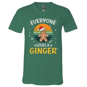 Funny Christmas Everyone Loves A Ginger Xmas V-Neck T-Shirt