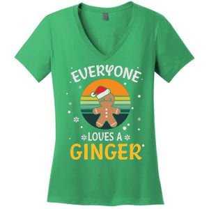 Funny Christmas Everyone Loves A Ginger Xmas Women's V-Neck T-Shirt