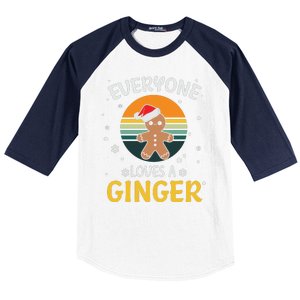 Funny Christmas Everyone Loves A Ginger Xmas Baseball Sleeve Shirt