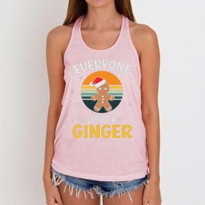 Funny Christmas Everyone Loves A Ginger Xmas Women's Knotted Racerback Tank