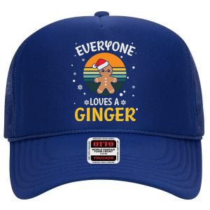 Funny Christmas Everyone Loves A Ginger Xmas High Crown Mesh Back Trucker Hat