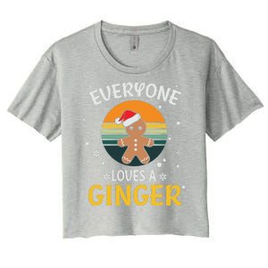 Funny Christmas Everyone Loves A Ginger Xmas Women's Crop Top Tee