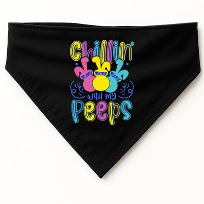 Funny Cute Easter Chillin With My Peeps USA-Made Doggie Bandana