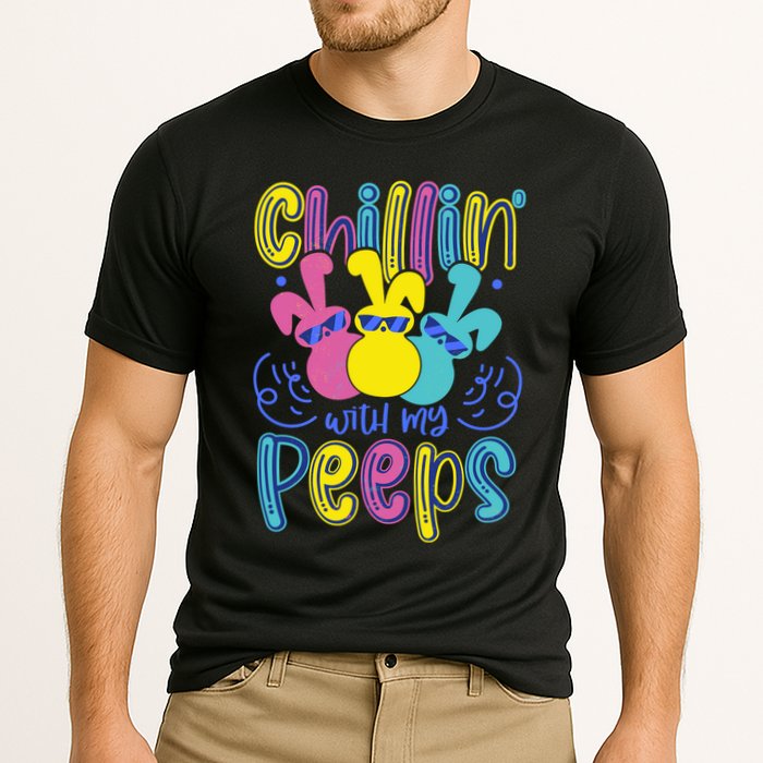 Funny Cute Easter Chillin With My Peeps Cooling Performance Crew T-Shirt