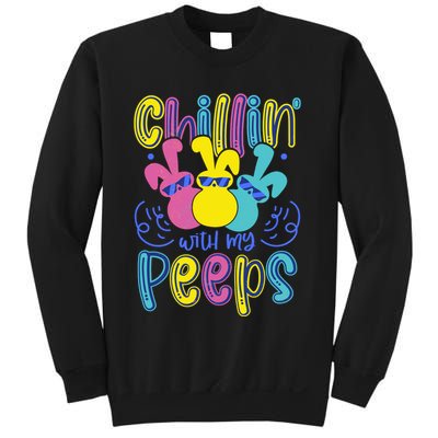 Funny Cute Easter Chillin With My Peeps Sweatshirt
