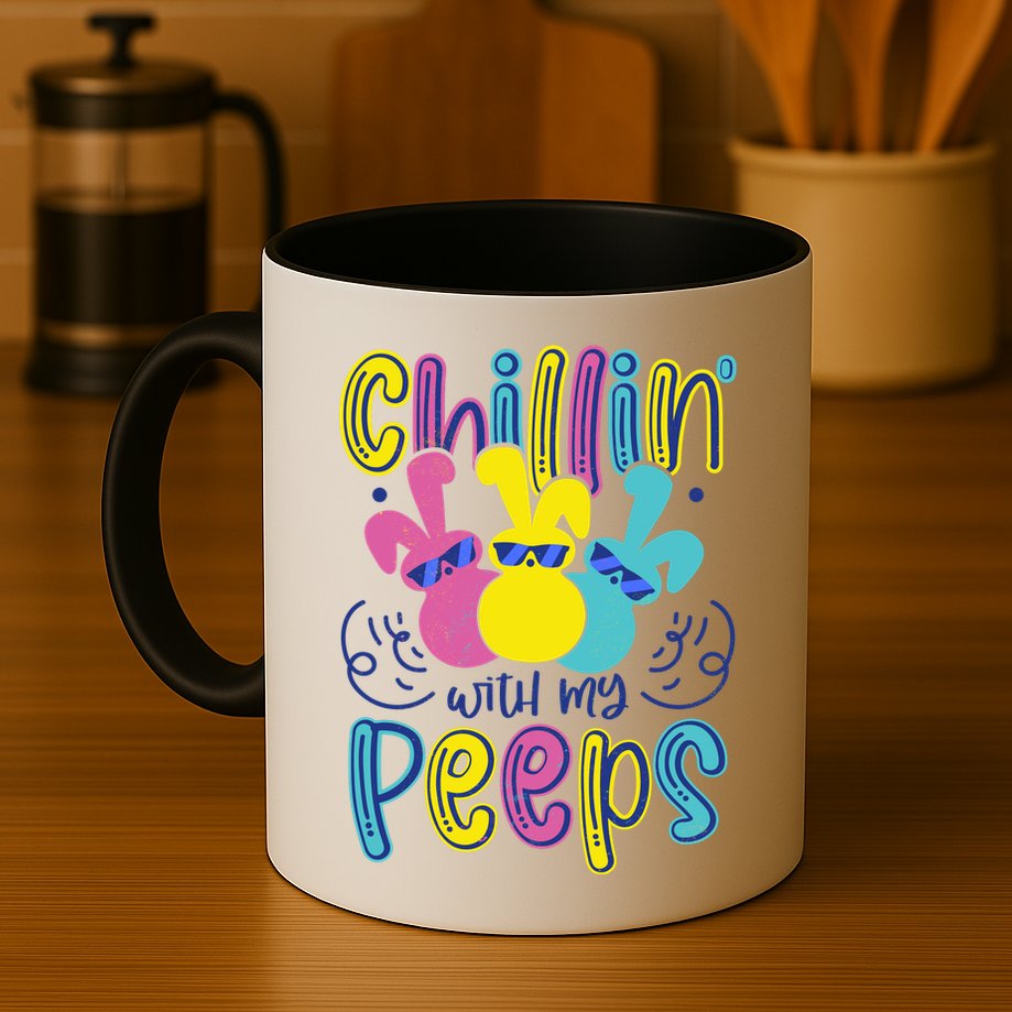 Funny Cute Easter Chillin With My Peeps Mug