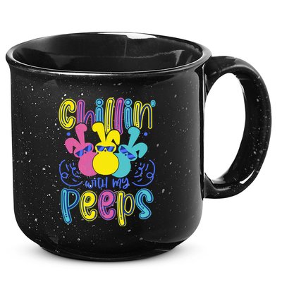 Funny Cute Easter Chillin With My Peeps 15oz Campfire Ceramic Mug