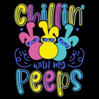 Funny Cute Easter Chillin With My Peeps 16 in Basic Backpack