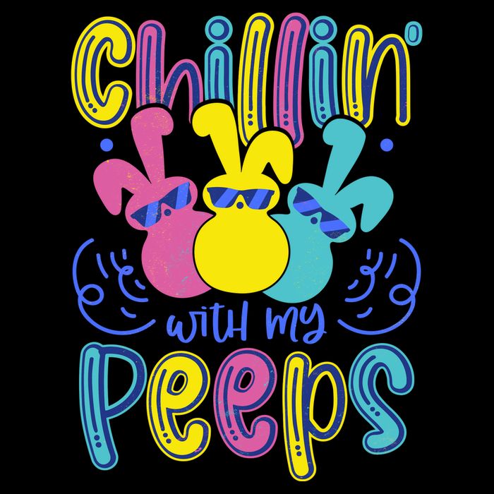 Funny Cute Easter Chillin With My Peeps 16 in Basic Backpack
