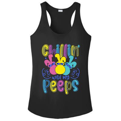 Funny Cute Easter Chillin With My Peeps Ladies PosiCharge Competitor Racerback Tank