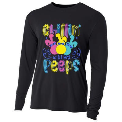 Funny Cute Easter Chillin With My Peeps Cooling Performance Long Sleeve Crew
