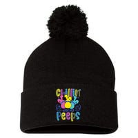 Funny Cute Easter Chillin With My Peeps Pom Pom 12in Knit Beanie