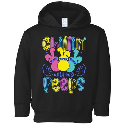 Funny Cute Easter Chillin With My Peeps Toddler Hoodie