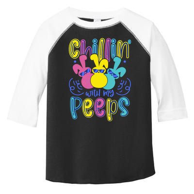 Funny Cute Easter Chillin With My Peeps Toddler Fine Jersey T-Shirt