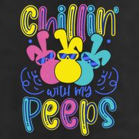 Funny Cute Easter Chillin With My Peeps Golf Towel