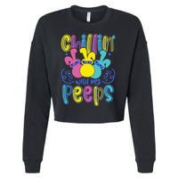 Funny Cute Easter Chillin With My Peeps Cropped Pullover Crew