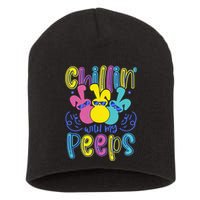 Funny Cute Easter Chillin With My Peeps Short Acrylic Beanie