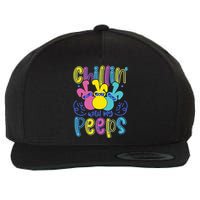 Funny Cute Easter Chillin With My Peeps Wool Snapback Cap