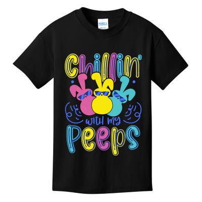 Funny Cute Easter Chillin With My Peeps Kids T-Shirt