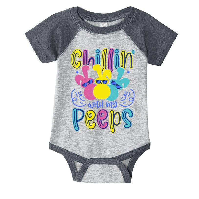Funny Cute Easter Chillin With My Peeps Infant Baby Jersey Bodysuit