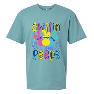 Funny Cute Easter Chillin With My Peeps Sueded Cloud Jersey T-Shirt