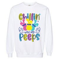Funny Cute Easter Chillin With My Peeps Garment-Dyed Sweatshirt