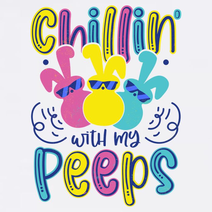 Funny Cute Easter Chillin With My Peeps Garment-Dyed Sweatshirt
