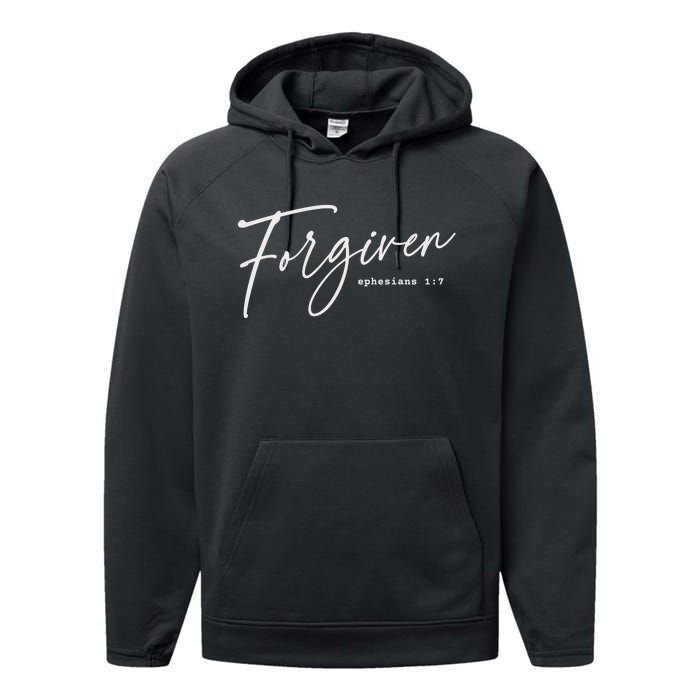 Forgiven Christian Ephesians Scripture Based  Performance Fleece Hoodie