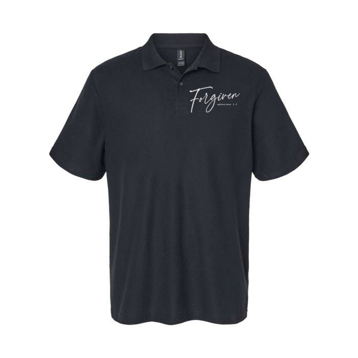 Forgiven Christian Ephesians Scripture Based  Softstyle Adult Sport Polo