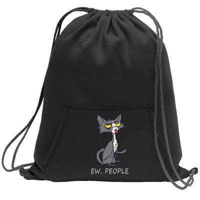 Funny Cat Ew People Meowy Cat Lovers Gifts Sweatshirt Cinch Pack Bag