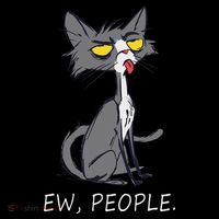 Funny Cat Ew People Meowy Cat Lovers Gifts Drawstring Bag