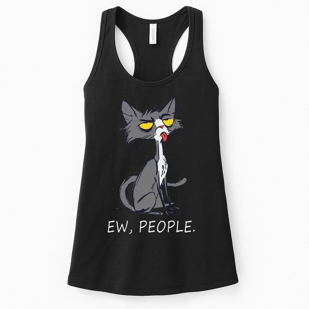 Funny Cat Ew People Meowy Cat Lovers Gifts Womens Tank Top