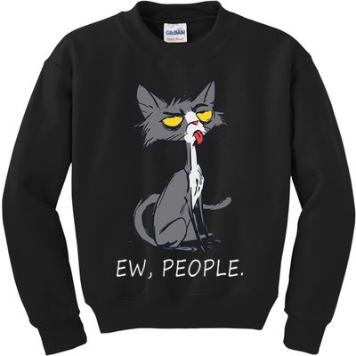 Funny Cat Ew People Meowy Cat Lovers Gifts Kids Sweatshirt