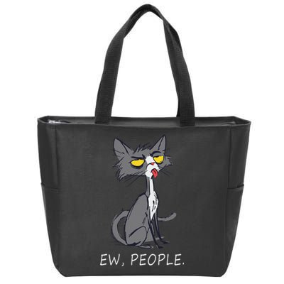 Funny Cat Ew People Meowy Cat Lovers Gifts Zip Tote Bag