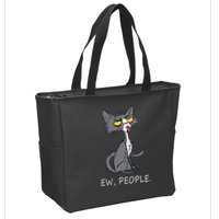 Funny Cat Ew People Meowy Cat Lovers Gifts Zip Tote Bag