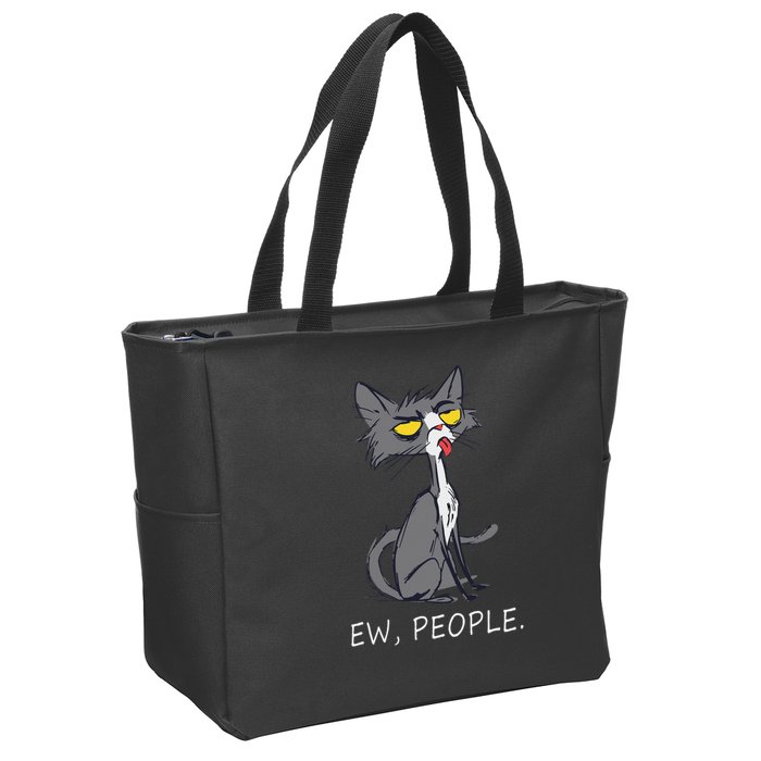 Funny Cat Ew People Meowy Cat Lovers Gifts Zip Tote Bag