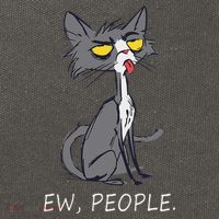 Funny Cat Ew People Meowy Cat Lovers Gifts Cotton Canvas Backpack